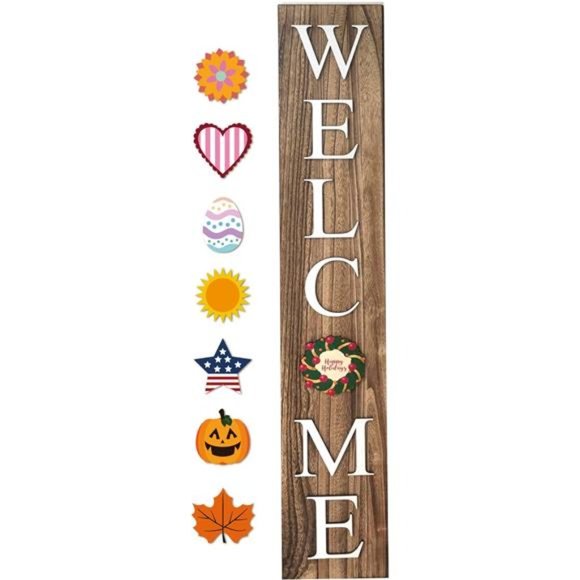 Wooden Interchangeable Welcome Sign- 5 ft (58 x 11 